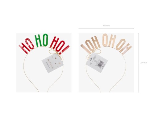 Čelenka HO HO HO, mix, 17,5x20cm