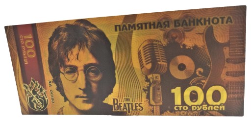 Krásna zberateľská bankovka Johna Lennona Beatles