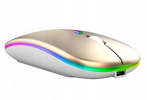 CHOĎTE VYŠŠÍM KAMENOM ĽAHKÁ BEZDRÔTOVÁ RGB MYŠ Zlatá