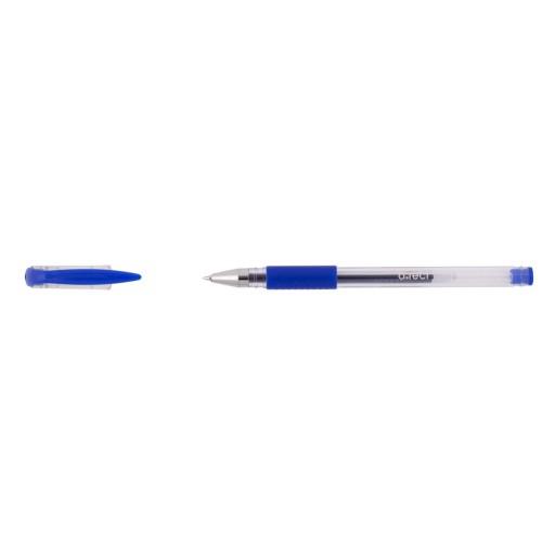 Gélové pero 0,3 mm D.Rect 2603 modré s uzáverom, gumeným úchopom, 1 ks.