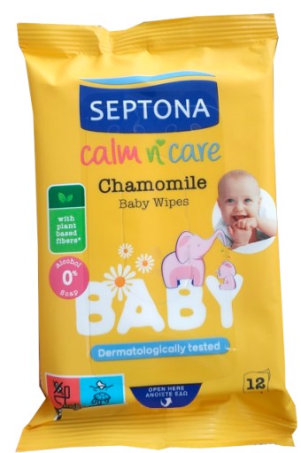 SEPTON BABY vlhčené obrúsky s harmančekom x12