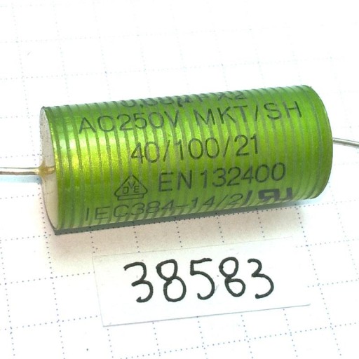Kondenzátor MKT 680nF 250VAC X2 14x32 axiálny x2