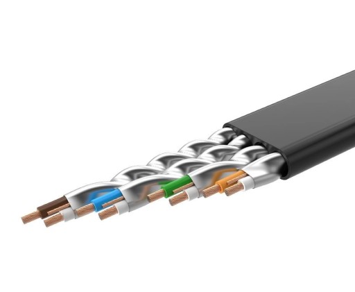 Internetový kábel Ethernet RJ45 Cat 7 STP LAN 10 Gbps, 3 m, čierny