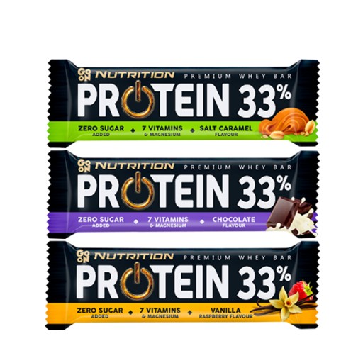 GO ON NUTRITION PROTEÍNOVÁ TYČINA 33% 50G PROTEÍNOVÁ TYČINA REGENERÁCIA HMOTY ENERGIA