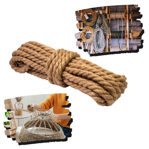 Jutové lano Stavebné lano Hrubé lano ROPE 16mm - 5m SILNÉ