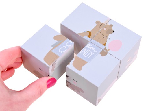 Drevené kocky puzzle zvieratká obrázky ZA4114