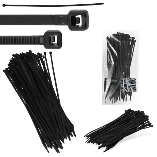 100x sťahovacie pásky Káblové pásky Zipsy 4,8 x 300 mm Silné UV sťahovacie pásky