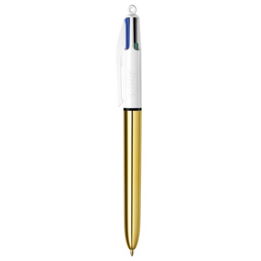 BIC 4 Colors Shine zlaté vysúvacie guľôčkové pero, 4 farby