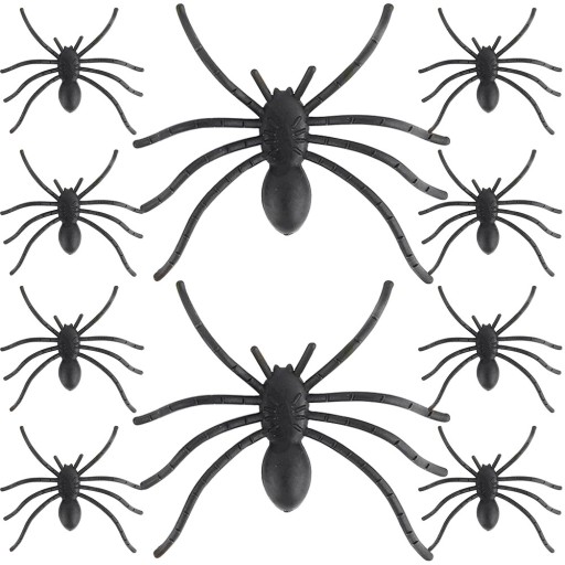 10x SPIDER HALLOWEENSKÉ DEKORATÍVNE PAVÚKY UMELÉ ČIERNA SCARY 3,4x3 CM