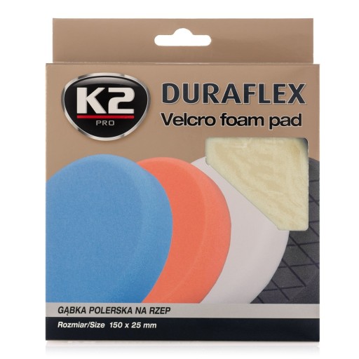K2 DURAFLEX Leštiaci špongia na suchý zips, biela, ľahká abrazívna