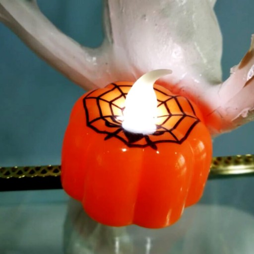 Tekvicová LED lampa, sviečka, sviečka s batériami na Halloween
