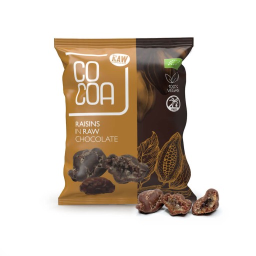 Hrozienka v raw čokoláde bez bieleho cukru, laktóza RAW BIO KAKAO 70g