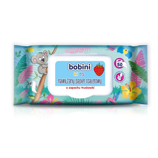 Bobini Vlhčený toaletný papier Jahoda 50 ks.