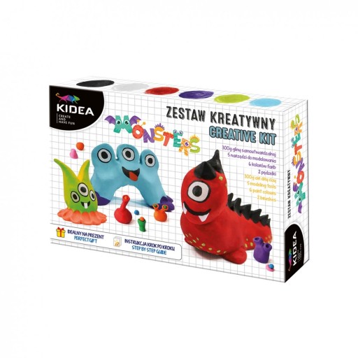 Súprava samotvrdnúcej hliny MONSTERS Kidea (GSZPKA)