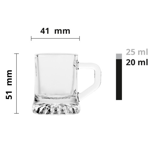 Glasmark Poháre, hrnčeky, 25 ml, 6 ks.