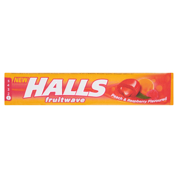 1x 45g HALLS Fruitwave Broskyňa Malina