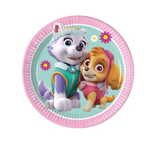 Paw PATROL Skye a Everest papierové taniere, 20 cm, 8 ks.