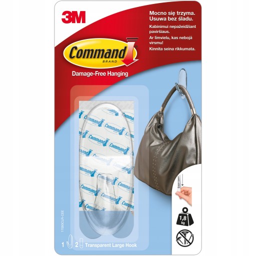COMMAND 3M TRANSPARENTNÝ HÁK VEĽKÝ 1KS 17093
