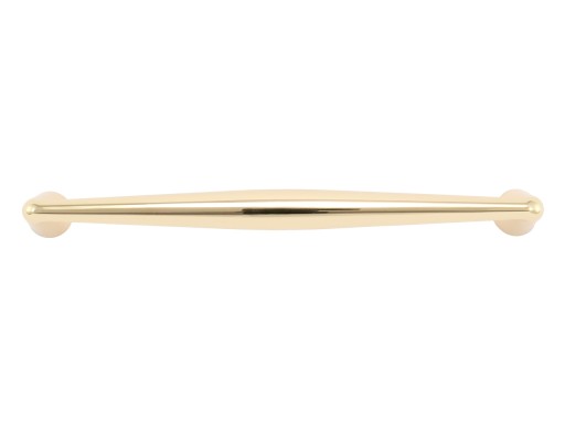 ZLATÁ LESKNUTÁ KOVOVÁ NÁBYTKOVÁ ÚCHYTKA, ZAOBLÁ LINEA 160 MM / 172 MM