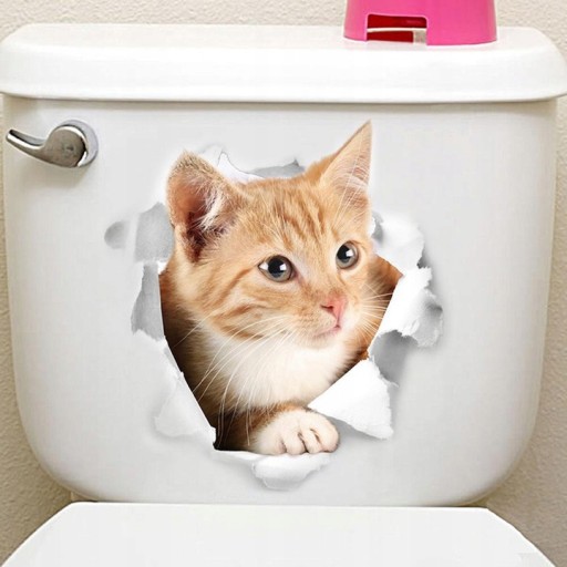 Nábytková nálepka na stenu Cat Kitten 3D Hole