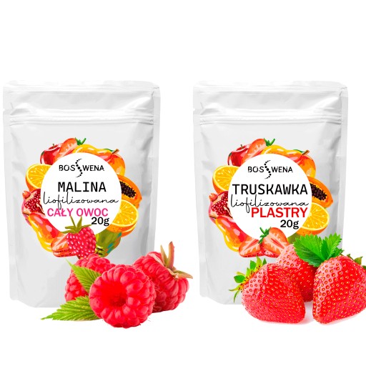 Mrazom sušené celé maliny + plátky jahôd 40g