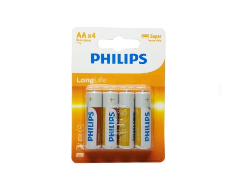 BATÉRIA R6 AA 1,5 V DLHÁ ŽIVOTNOSŤ PHILIPS (4 KS)