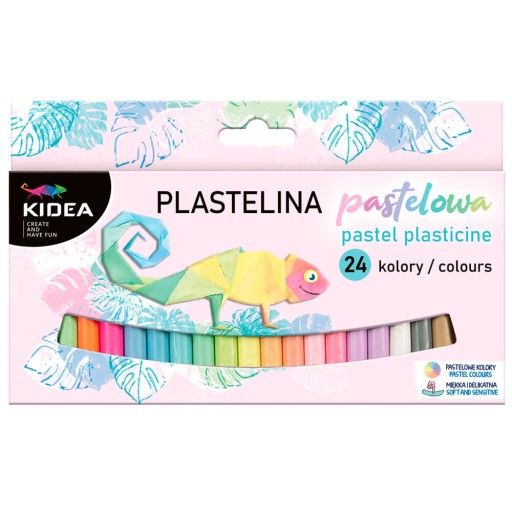 DERFORM SCHOOL Plastelína KIDEA PASTEL 24 FARIEB, MÄKKÉ A ELASTICKÉ
