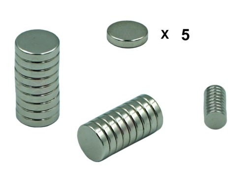 Neodymový magnet 12x2,75mm okrúhly pevný 5 kusov