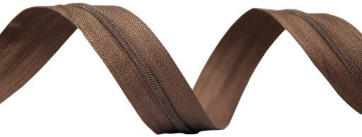 Páska na špirálový zips 3mm, HNEDÁ, 10 zipsov, 5m
