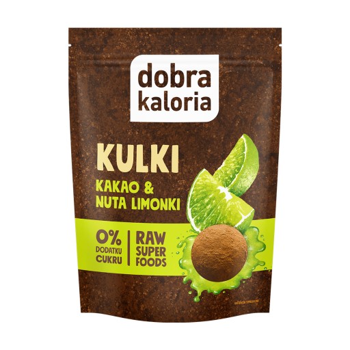 Zdravé rýchle občerstvenie Power Balls Kakao Limetka Bez cukru Dobrá kalória