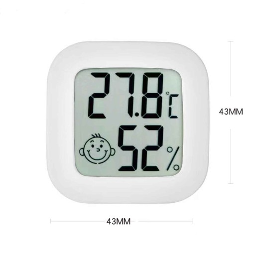 Teplomer s vlhkomerom, biely mini LCD izbový displej