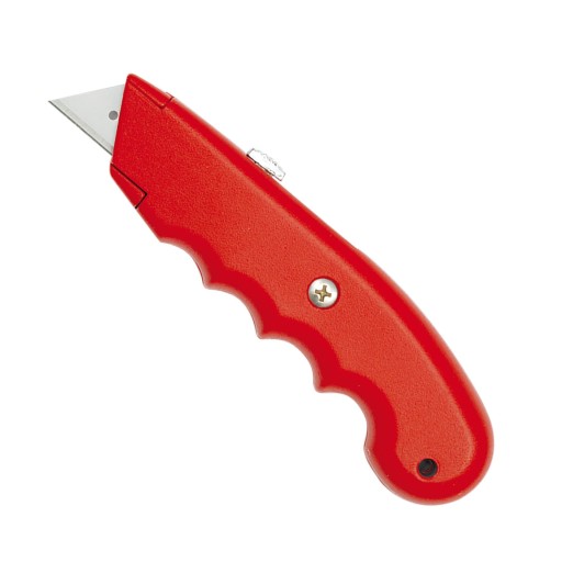 VOREL Kovový zatvárací nôž s lichobežníkovou čepeľou, výsuvný, 61x19mm