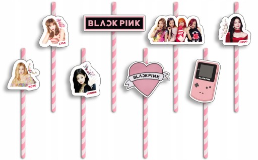NARODENINOVÉ SLAMKY s POSTAVMI - BLACKPINK KPOP POP NARODENINY - 8 ks.