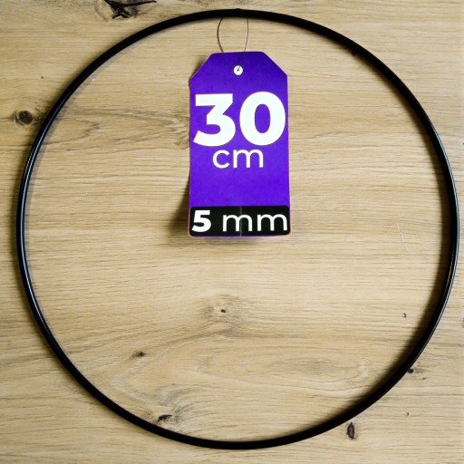 Circle Macrame Ráfik ČIERNA 30 cm 5 mm HRUBÝ DRÔT