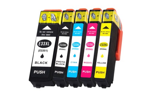 5X ATRAMENTY 33XL T3351 T3361-4 PRE EPSON XP530 XP540 XP630 XP640 XP830 XP900