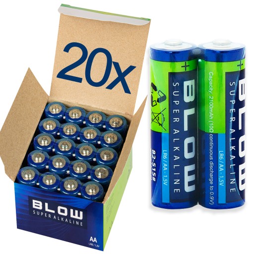 20x NAJVÝKONNEJŠIA ALKALICKÁ BATÉRIA AA LR6 SET PRSTY