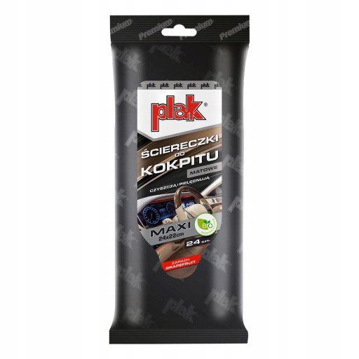 Plak Maxi Matte Cockpit Čistiace obrúsky Grapefruit 24 ks