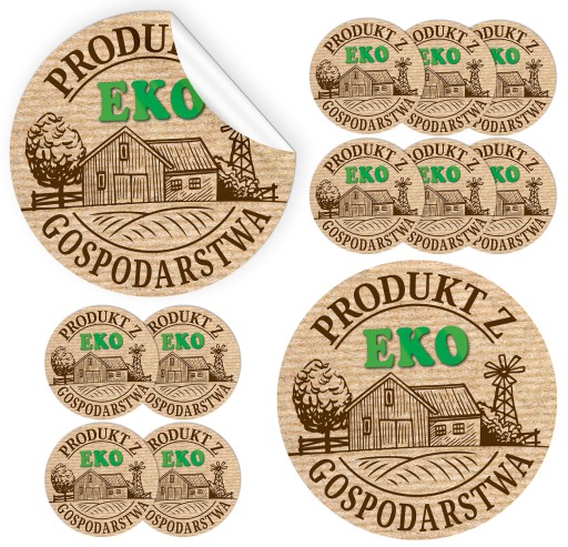 Nálepky Etikety Produkt z EKO farmy 48x