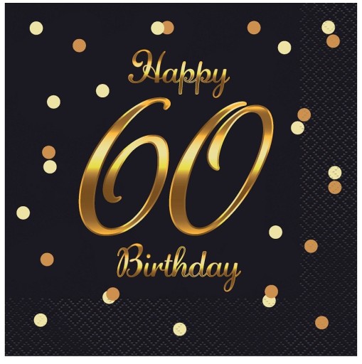 Happy 60 Birthday obrúsky 20 kusov Birthday