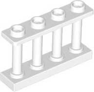 LEGO plotová zábrana 1x4x2 biela 6047813 15332 - 4ks