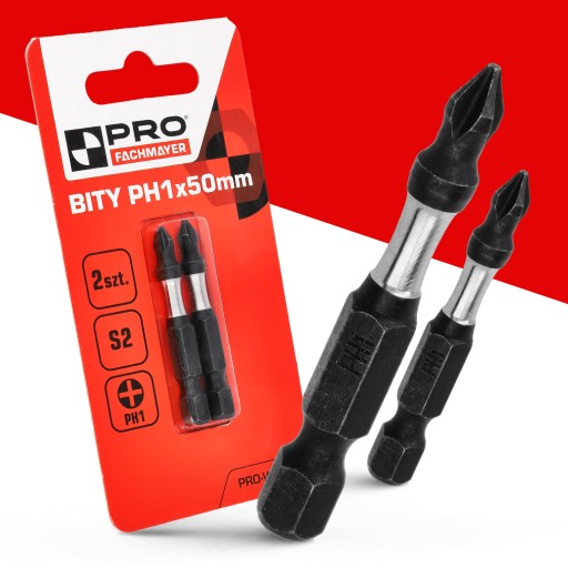 Nárazový bit Nárazové bity PH1 50mm | Nárazový bit pre skrutkovač 2 ks.