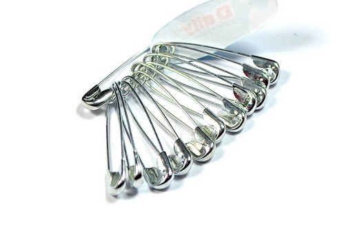 Strieborné zatváracie špendlíky, sada 12 ks, dĺžka 22 mm, malé