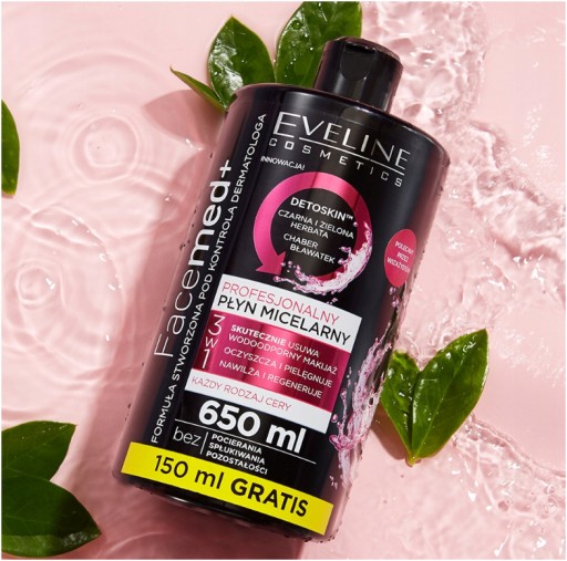 EVELINE COSMETICS FACEMED+ MICELÁRNE TEKUTÉ TEKUTÉ 3V1 PROFESSIONAL 650ML