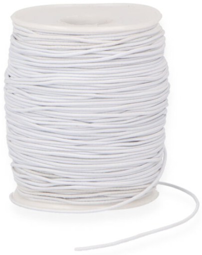 Okrúhla pletená elastická gumená šnúra biela 1mm - 5mb