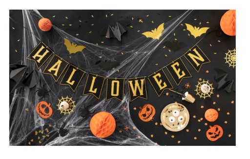 Fóliové konfety Halloween Bats zlaté a čierne Batman Table dekorácie