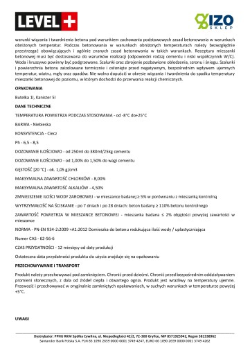 Zimný plastifikátor betónu do -8 °C 1 l