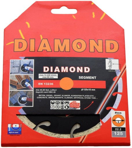 SEGMENTOVANÝ DIAMANTOVÝ DISK 125mm BETÓNOVÁ KOCK
