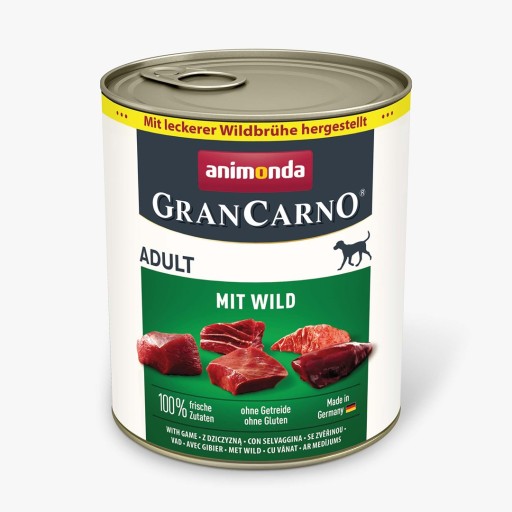 ANIMONDA GranCarno Adult Game Mokré krmivo pre psov, plechovka, 400g