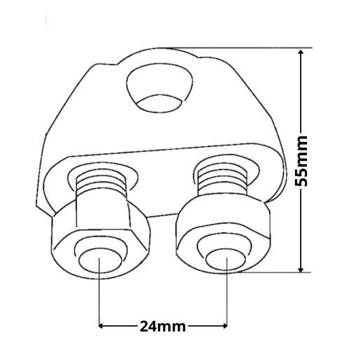 Pozinkovaná pozinkovaná svorka na lano 12 mm