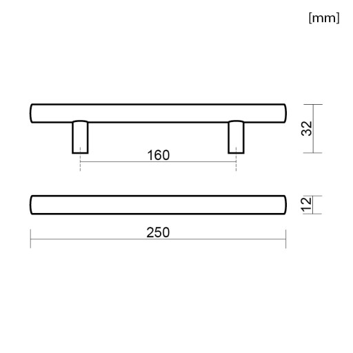NÁBYTKOVÁ ÚCHYTKA ZÁBRADĽKA INOX ÚCHYTKA NA NÁBYTOK PRE ZÁSUVKY SKRINÍKOV 160MM